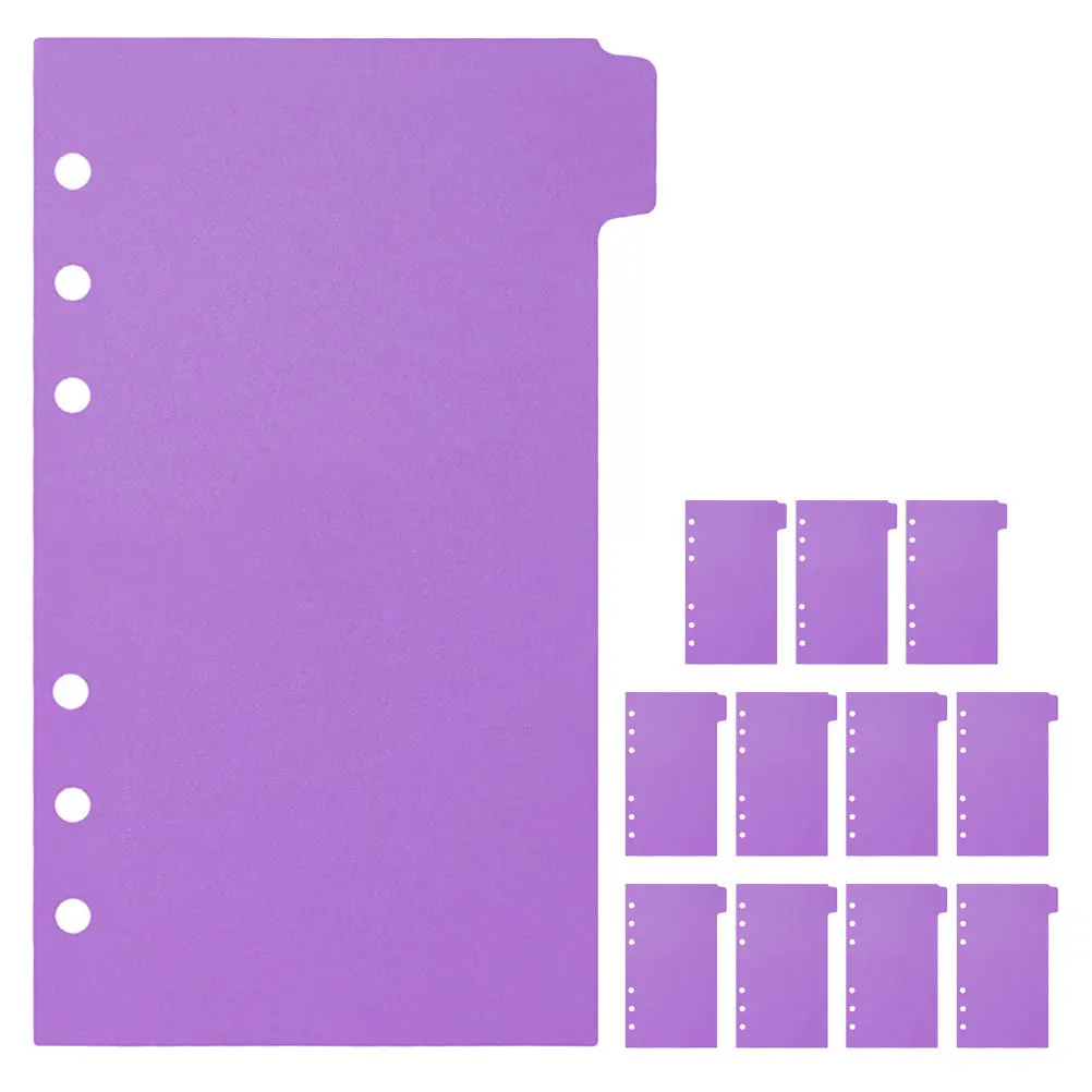 

2 Sets 6-Hole A6 Binder Pp Plastic Page For Notebook Loose Leaf Planner Subject Dividers Tabs School Supplies Folder Notebook