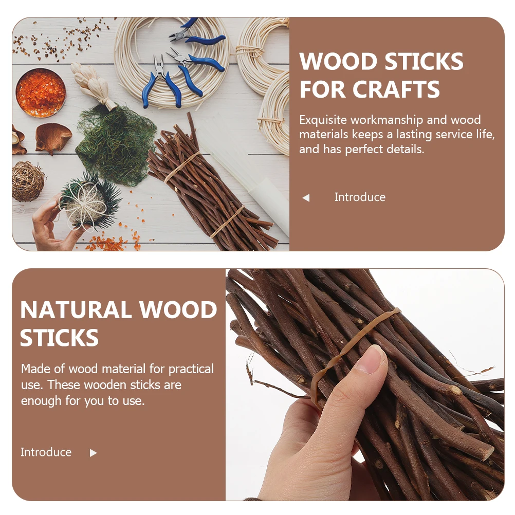 

50pcs Natural Wood Twigs Sticks Rustic Wood Texture For Crafting Diy Projects Handicraft Accessories Decorative Craft Material