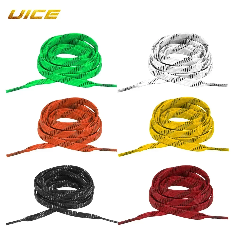 ICE Hockey Shoelaces 84/96/108/120in กล่องบรรจุ ICE Hockey สเก็ต Laces Dual Layer Braid Extra เสริม Waxed TIP เชือกผูกรองเท้า