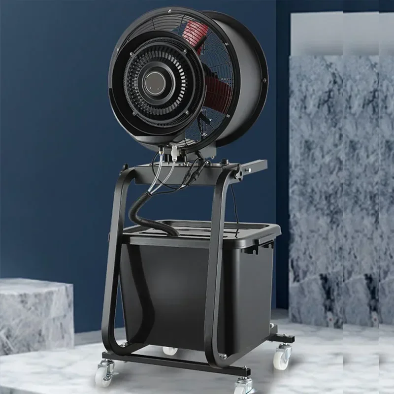 جديد مروحة رذاذ تجارية في الهواء الطلق ورشة ترطيب ضباب الماء إزالة الغبار قوية الطرد المركزي الصناعية التبريد اليد دفع