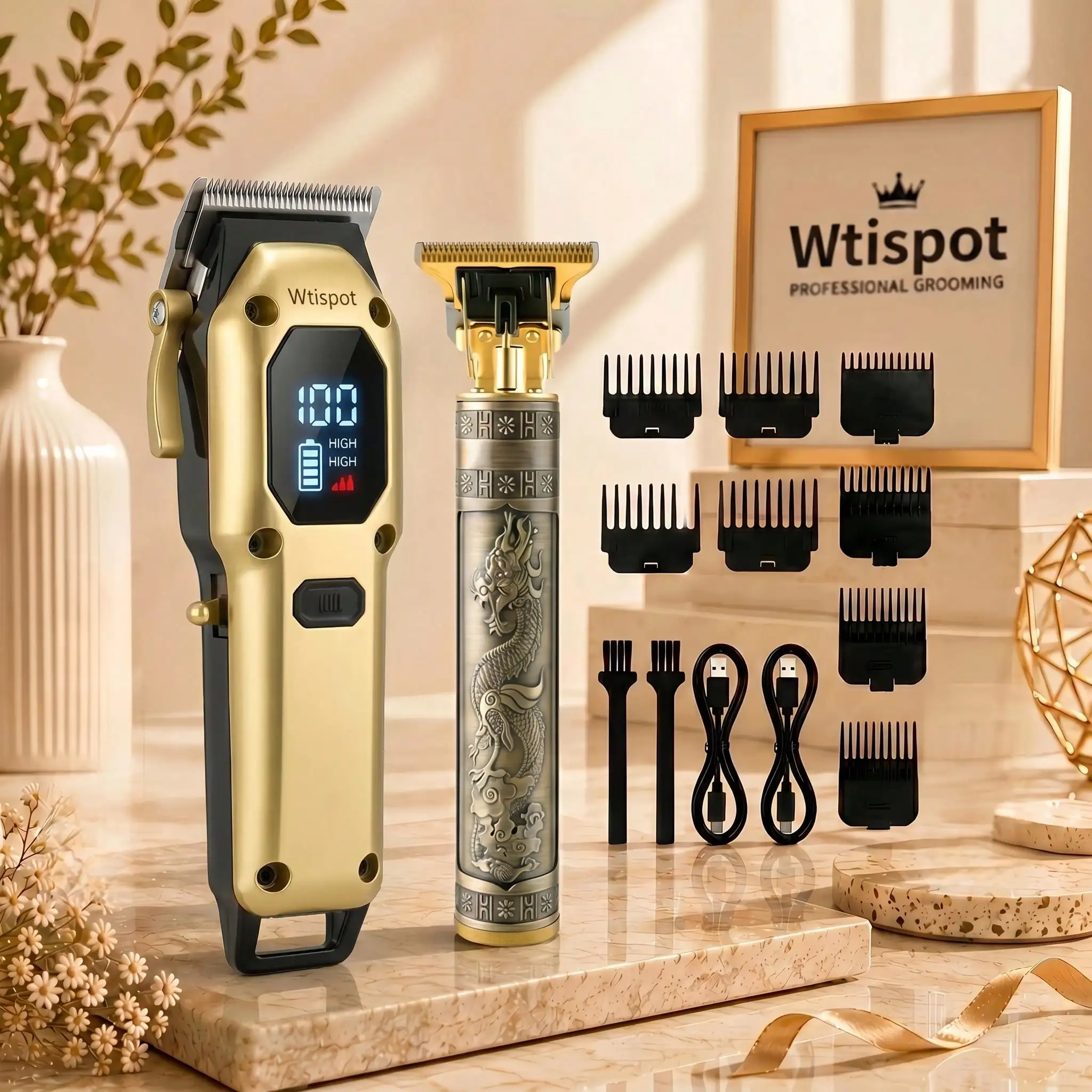 All-In-One Grooming Kit, Men's Cordless Hair Clipper Set - USB Rechargeable Electric Hair Trimmer, Dual Use For Home And Car, Halloween, Christmas Gift, Birthday Present, Suitable For Men, Husbands Or Boyfriends. Hair Cutting Tool Kit, For Dad