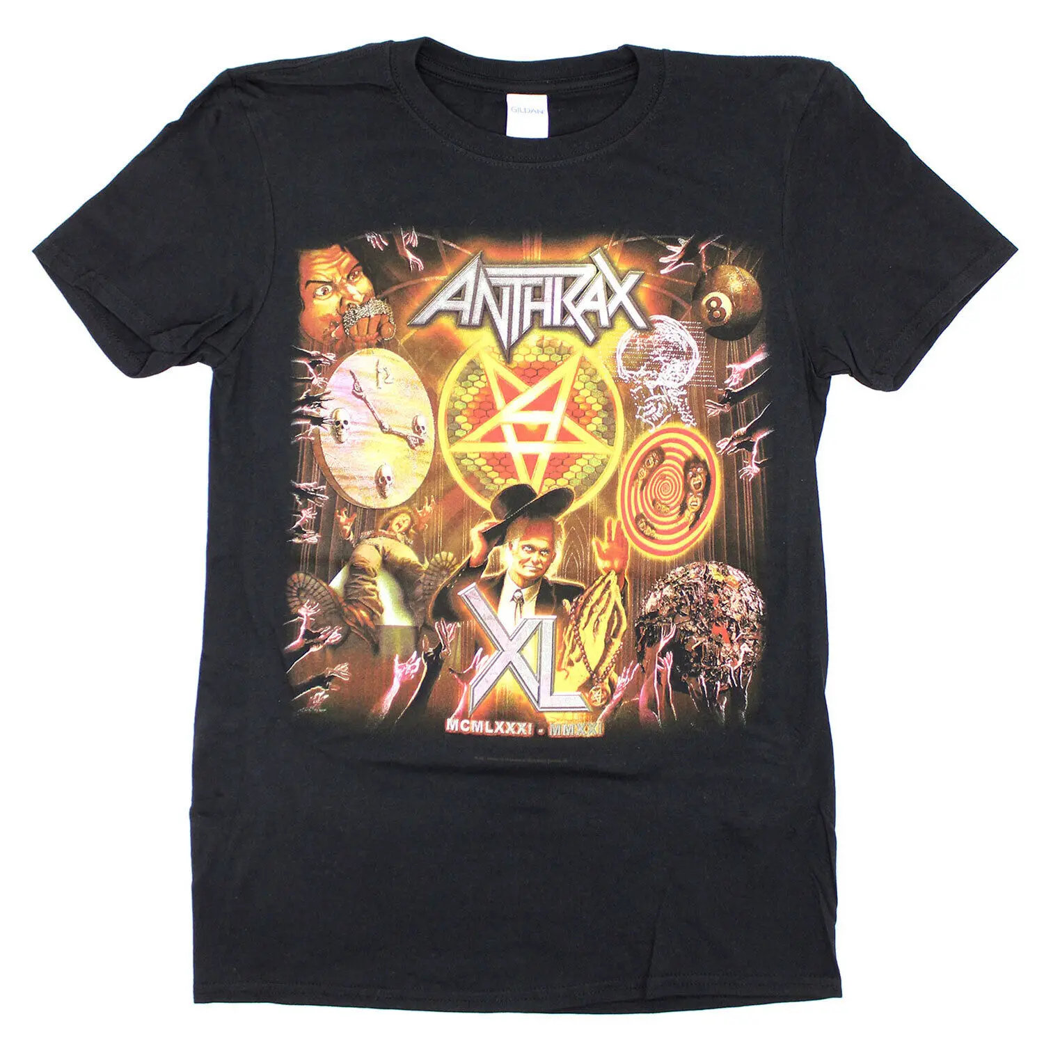 Men's Anthrax Back To Life 2021 Slim Fit T shirt Small Black