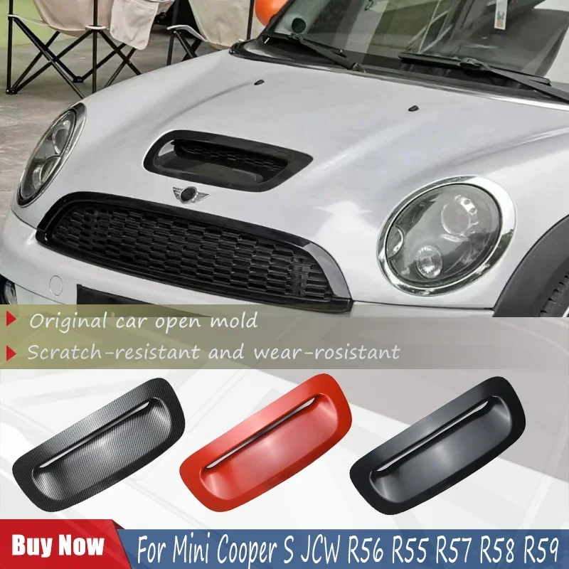 

For Mini Cooper S JCW R56 R55 R57 R58 R59 Black Front Engine Hood Bonnet Vent Scoop Air Outlet Cover Trim Exterior Accessories