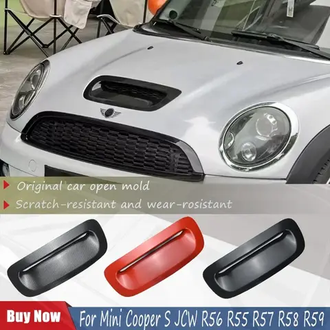 미니 쿠퍼 S JCW R56 R55 R57 R58 R59 블랙 프론트 엔진 후드 보닛 벤트 스쿠프 에어 아웃렛 커버 트림 외부 액세서리