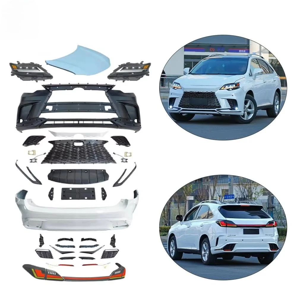 High Quality Bumpers Kit for Lexus RX270 300 350 2009-2015 Upgrade to 2024 with Three-Eye Headlights Tail Lights