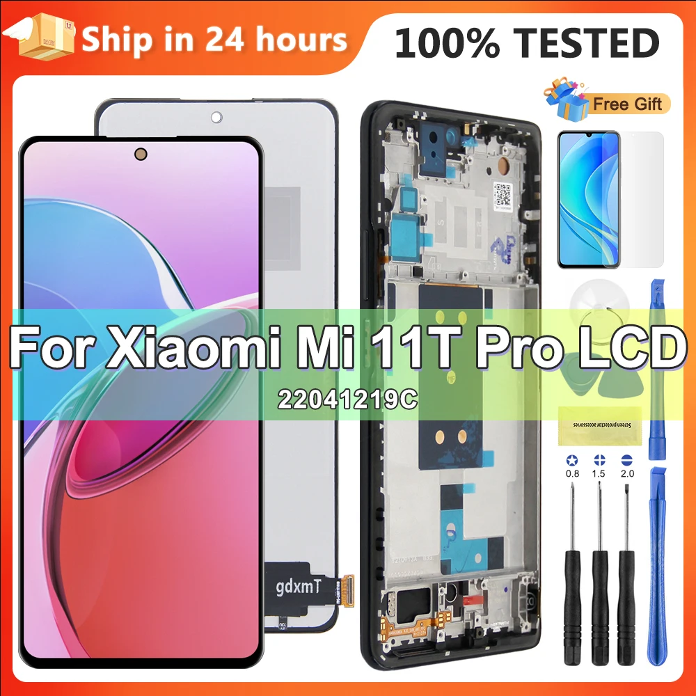 Screen Replacement for Xiaomi Mi 11T Pro 2107113SG Lcd Display Touch Screen Digitizer Assembly With Frame for Xiaomi Mi 11T