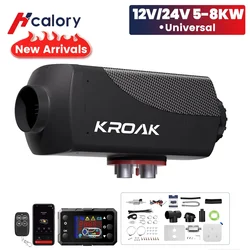 Hcalory 2024 calentador de coche 5-8KW 12V 24V calentador de estacionamiento de aire diésel Universal 10L tanque bluetooth aplicación remota Control para coche SUV RV