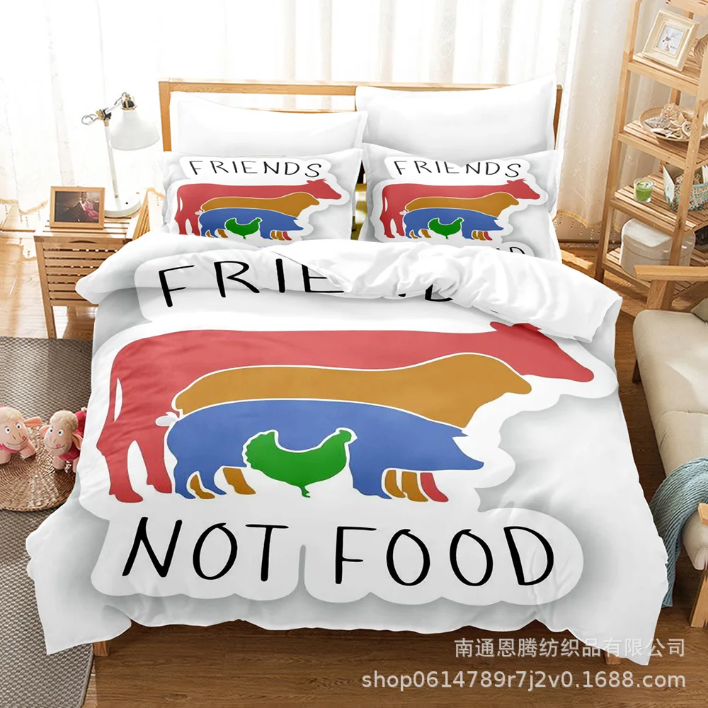 

Friends Tv Show Bedding Set White Microfiber Duvet Cover Fashion Twin Double Size Quilt Cover with Pillowcases for Teens Adults