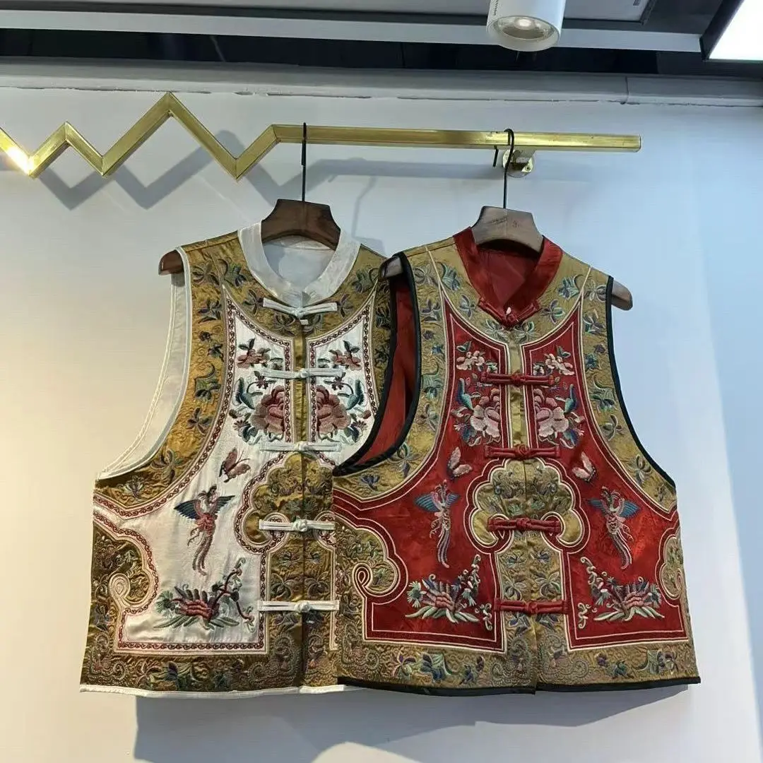 Retro Floral Satin Vest Women's Spring 2025