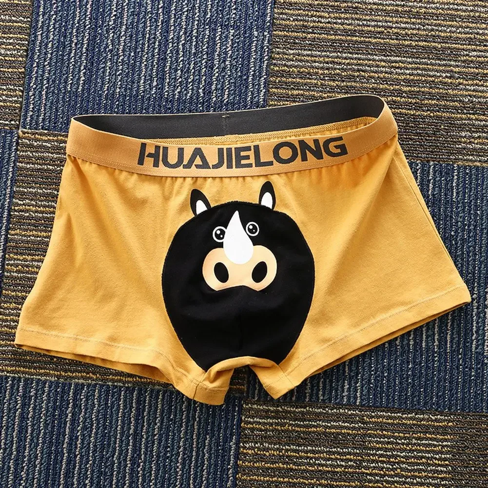 

Boxer Briefs Underwear Holiday Breathable Cartoon Printing Cotton Boxer Briefs Men Oversized Underpants Autumn