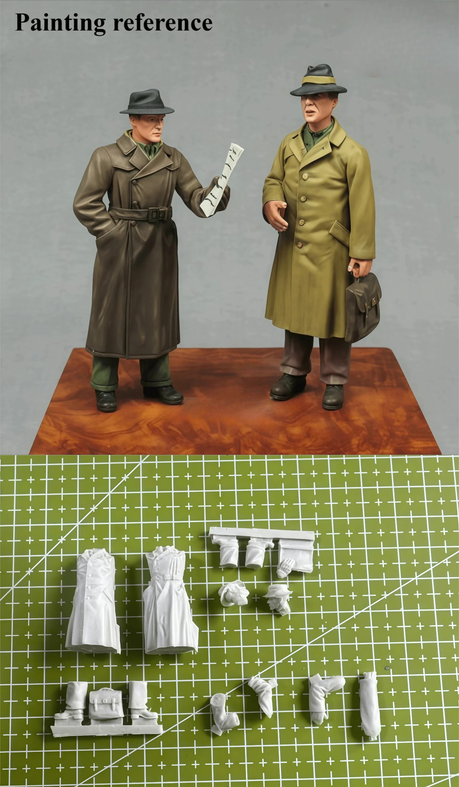 

1:35 Resin Model, Scene Model Making for 2 Civilians Gk, Uncolored Model