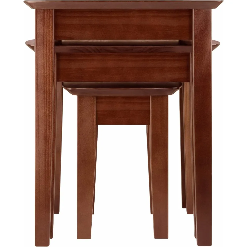 طاولات متداخلة من مجموعة Walnut Finish Bradley مقاس 21.9، 17.9، و14 ارتفاعات