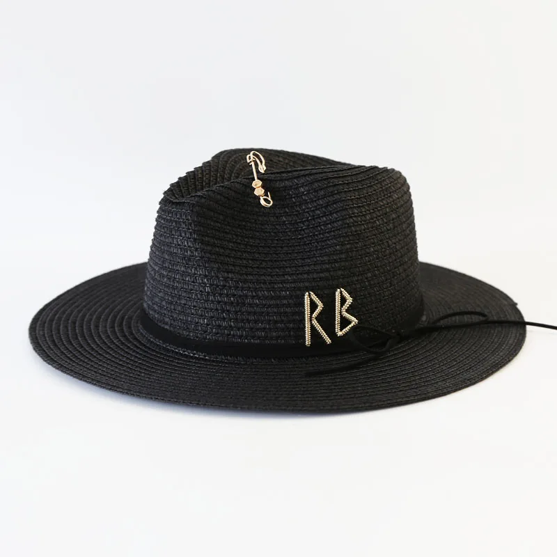 

2025 Новые летние солнцезащитные шляпы Женская модная соломенная шляпа для девочек Пляжная шляпа Повседневная панамская шляпа с травой и джазовым верхом Женская кепка с козырьком