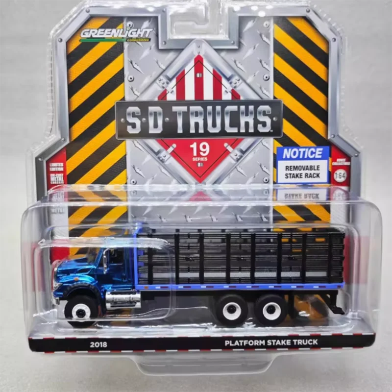 Greenlight schaal 1:64 2018 vrachtwagenvernis en galvaniseren blauwe legering simulatiemodel statische collectie souvenircadeau