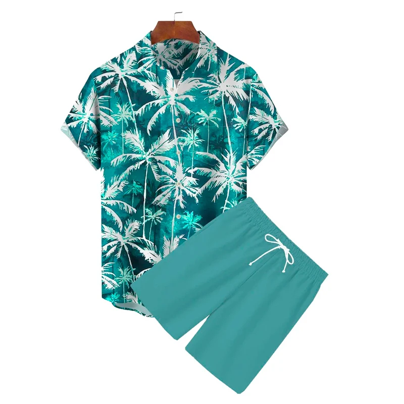 3D Hawaiian Shirt Men/Women Summer T-Shirts Flame Pattern Casual Button Beach Shirts Short Sleeve Oversized Shirt Set Top