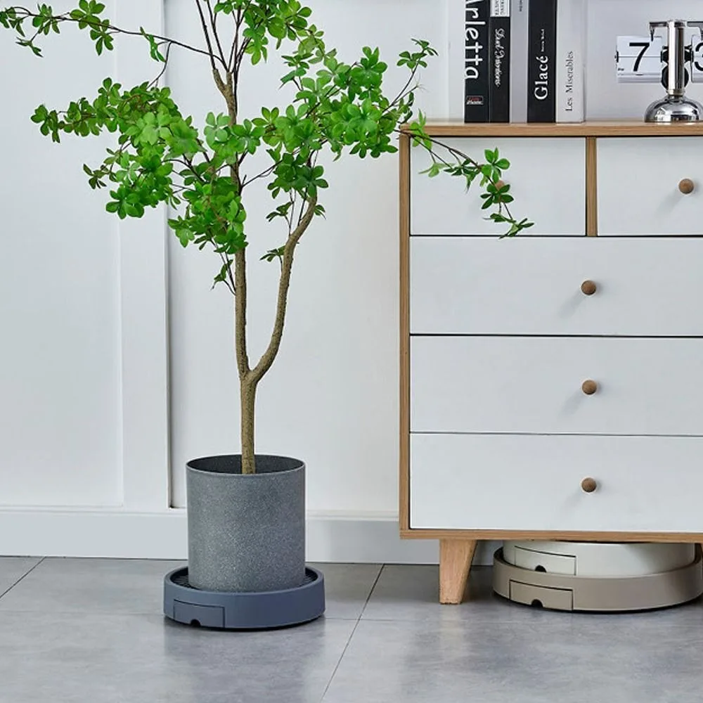 

Круглый цветочный горшок, мобильный поднос, нескользящая стабильная подвижная подставка для растений, сверхмощная с дренажным поддоном, универсальное колесное мобильное основание