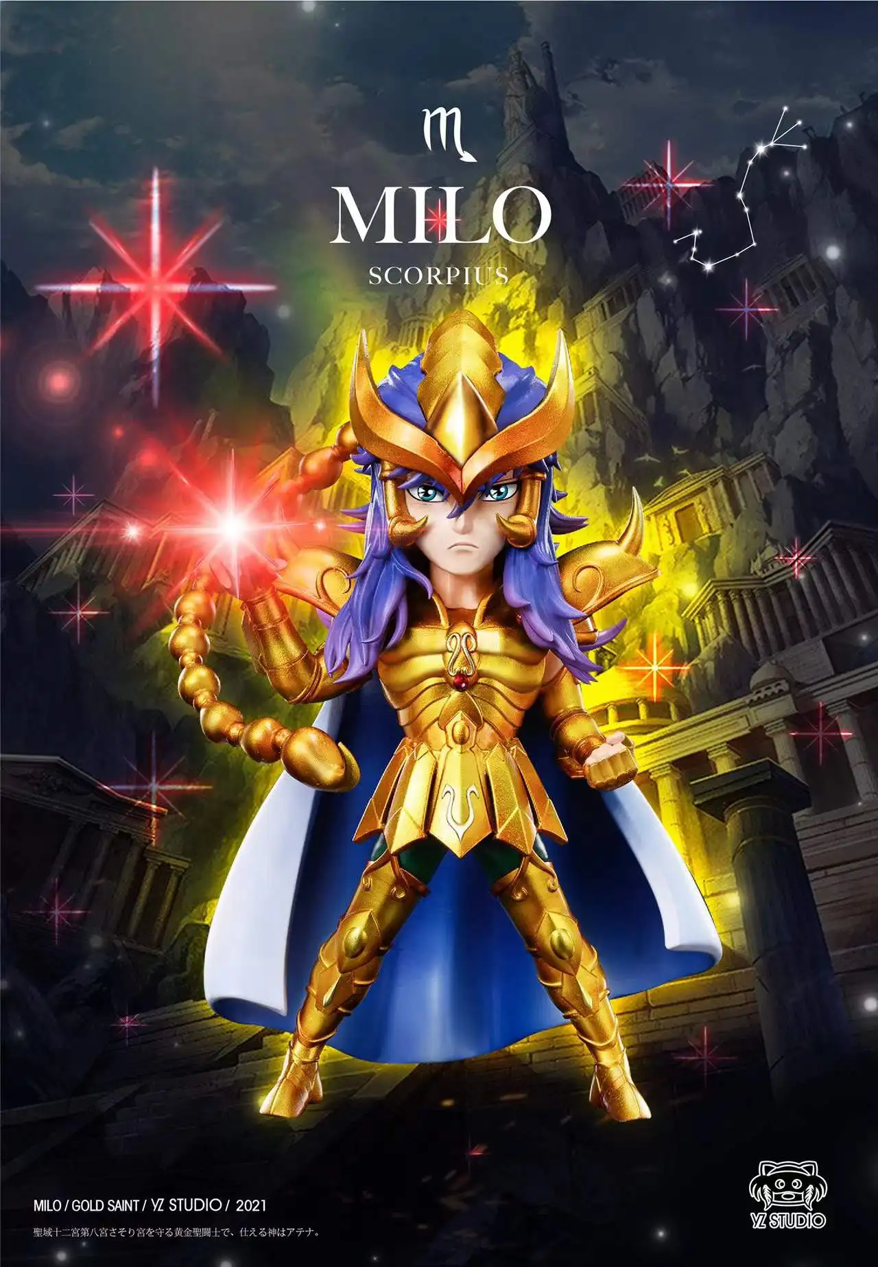 

New Arrival YZ Saint Seiya Gold Zodiac Resonance Final Scorpio Milo Limited Edition GK Statue Action Figures Toys