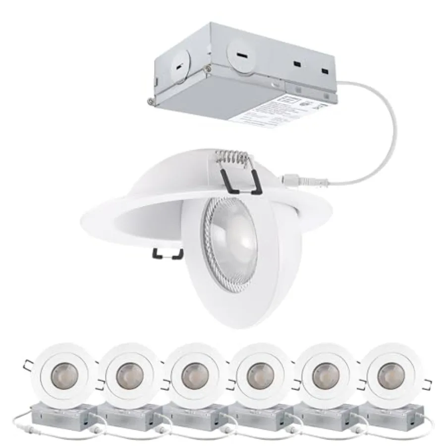 Gimbal LED Recessed Light Recessed LED Swivel Gimbal Canless Light 0° Rotation 90° Tilt