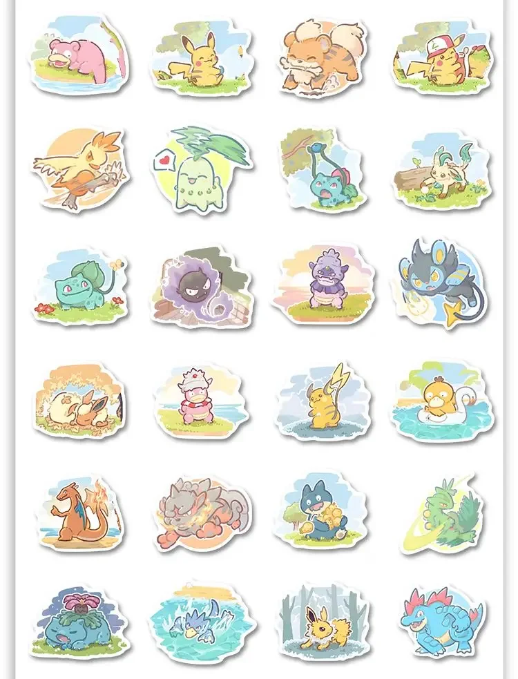 63 Stück Pokemon Anime Aufkleber Pikachu Laptop Skateboard Koffer Kawaii Aufkleber Gitarre Telefon Cartoon Aufkleber Kindergeschenk Spielzeug – Detail 8