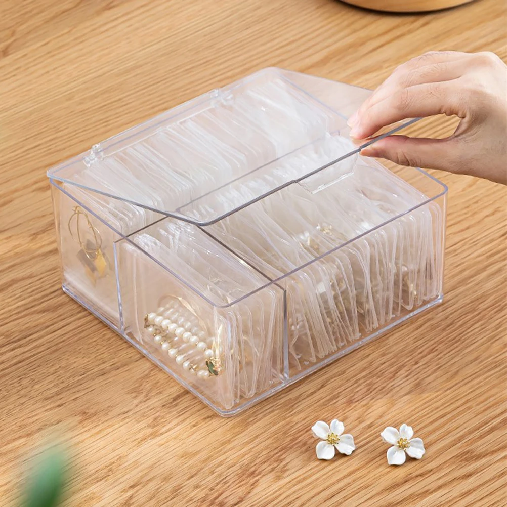 

1Set Jewelry Storage Pouch Clear PVC Bags Acrylic Organizer Box Lightweight Jewelry Storage for Earrings Rings Necklaces