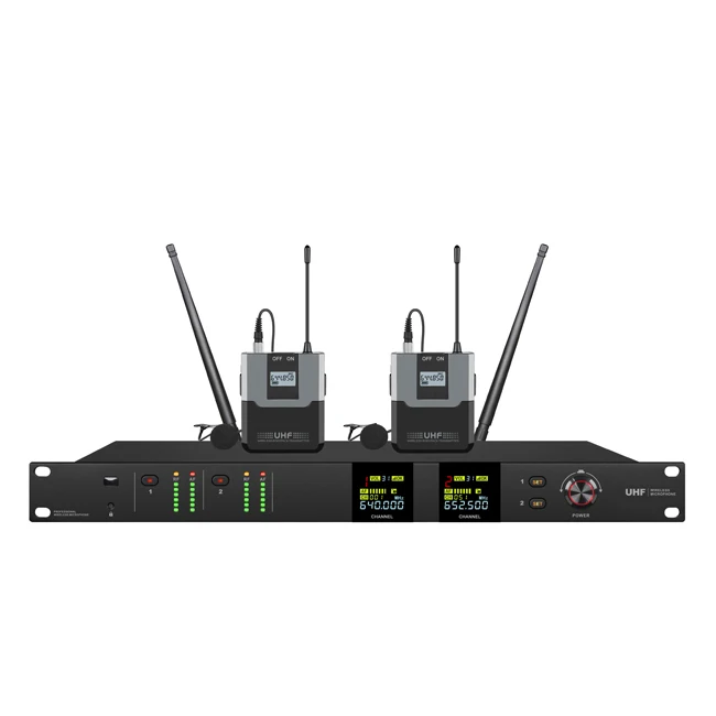 Cost-Effective UHF Stage Performance Handheld Dual-Channel Wireless Microphone