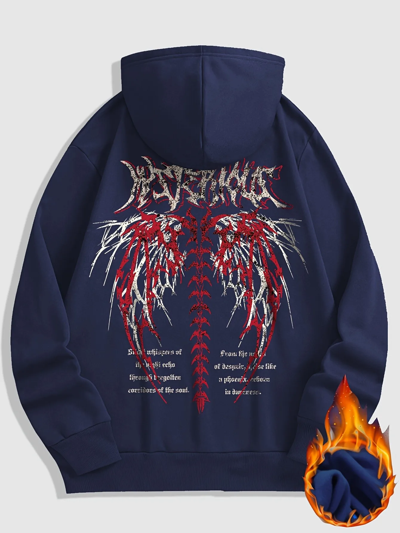 2026 Spring/Summer Best-selling Simple Casual Fashion-Style Comfortable Soft 3D Wing Pattern Printed Men's Hooded Sweatshirt