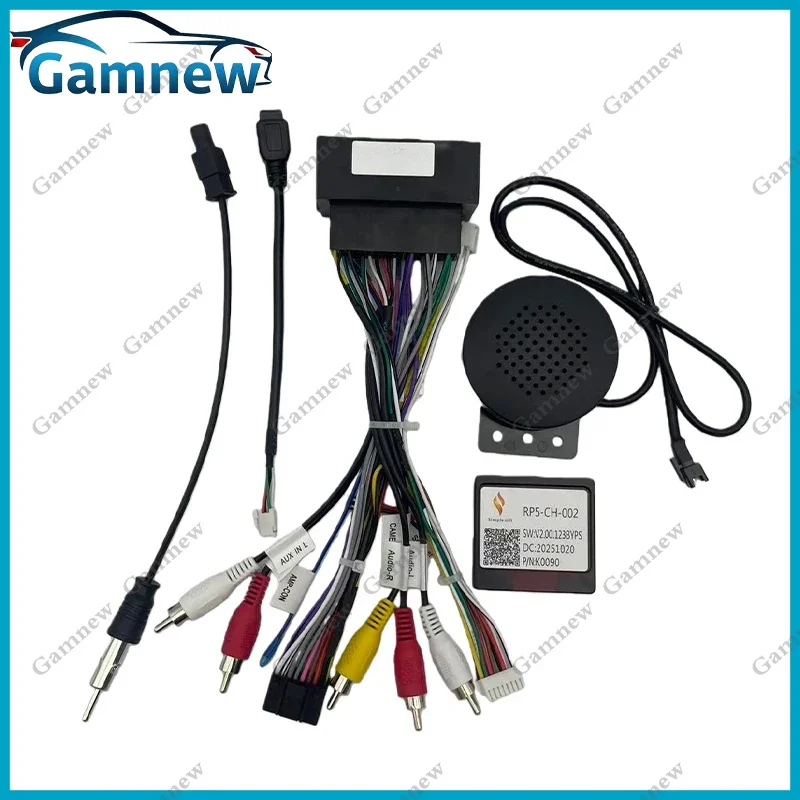 Car 16pin Wiring Harness Adapter Canbus Box Decoder Android Power Cable For Jeep Grand Cherokee 2013-2022