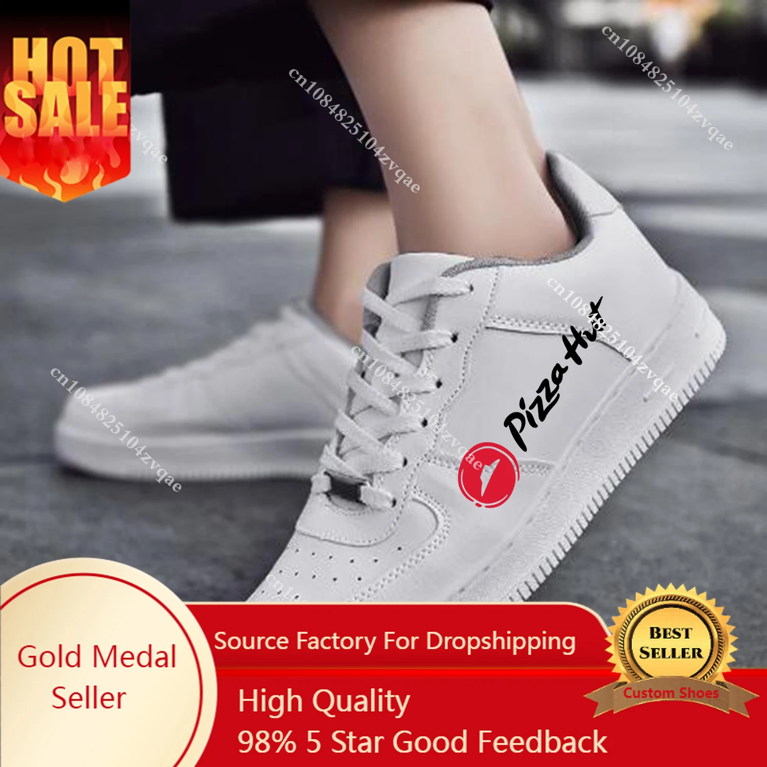 

Pizza Pattern Hut AF Basketball Mens Womens Sports Running High Quality Flats Force Sneakers Lace Up Mesh Custom Made Shoe DIY