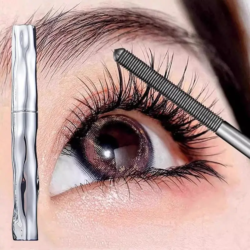 Mascara allongeant 3D imperméable, Tube en acier noir, apprêt pour cils, brosse longue tenue en soie, cosmétiques, cadeau