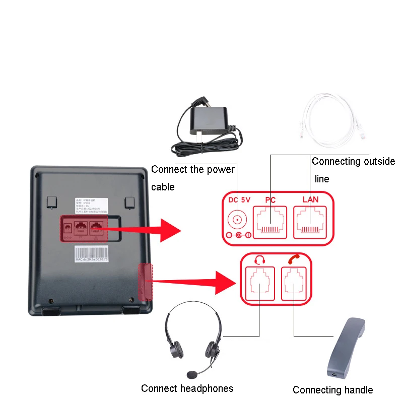 IP Telephone SIP Network Language Telephone Customer Service VOIP Landline With Backlight Led Screen