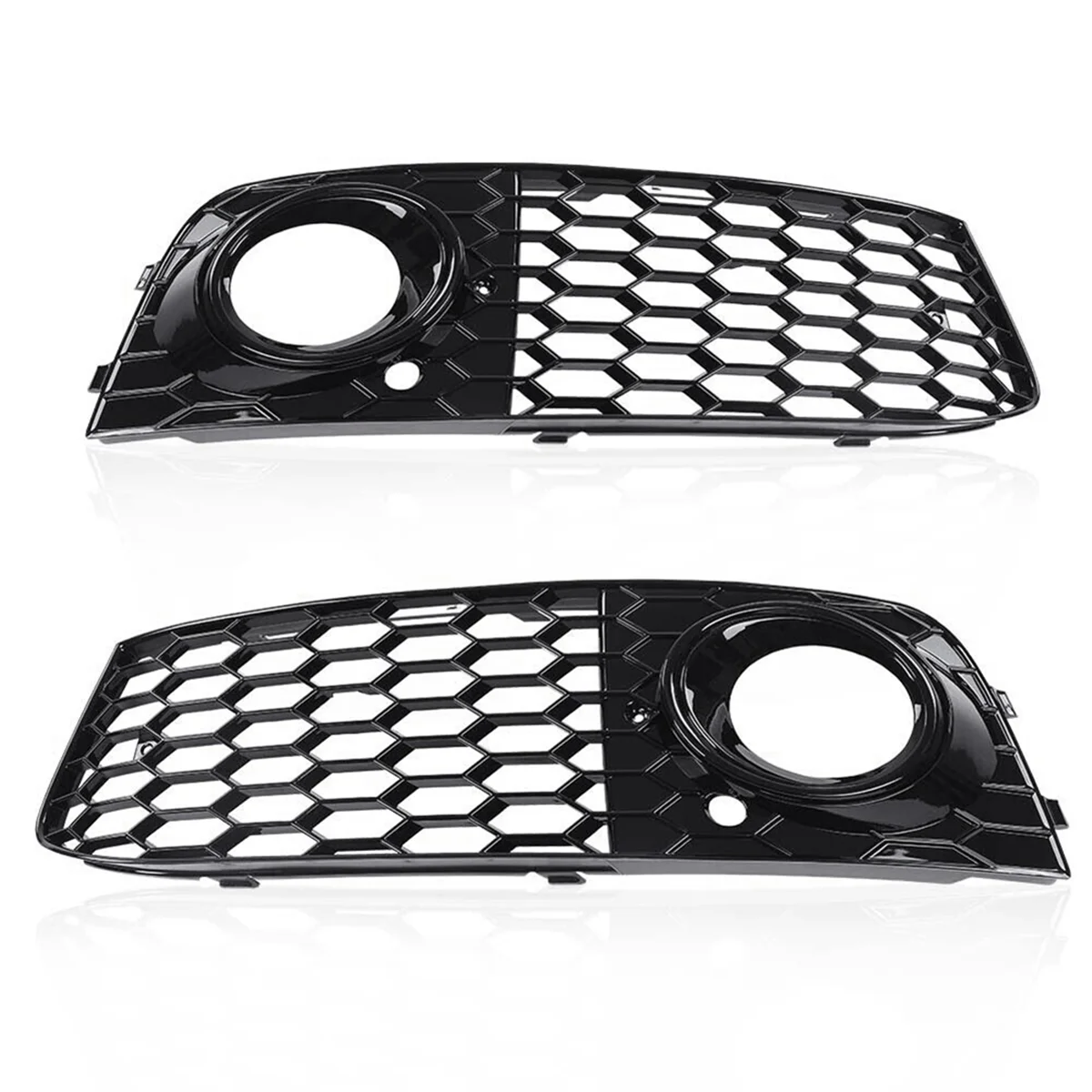 Black Car Front Fog Light Mesh Grille Cover for Audi A4 B8 2009 2010 2011 2012 Fog Lamp Honeycomb Grille