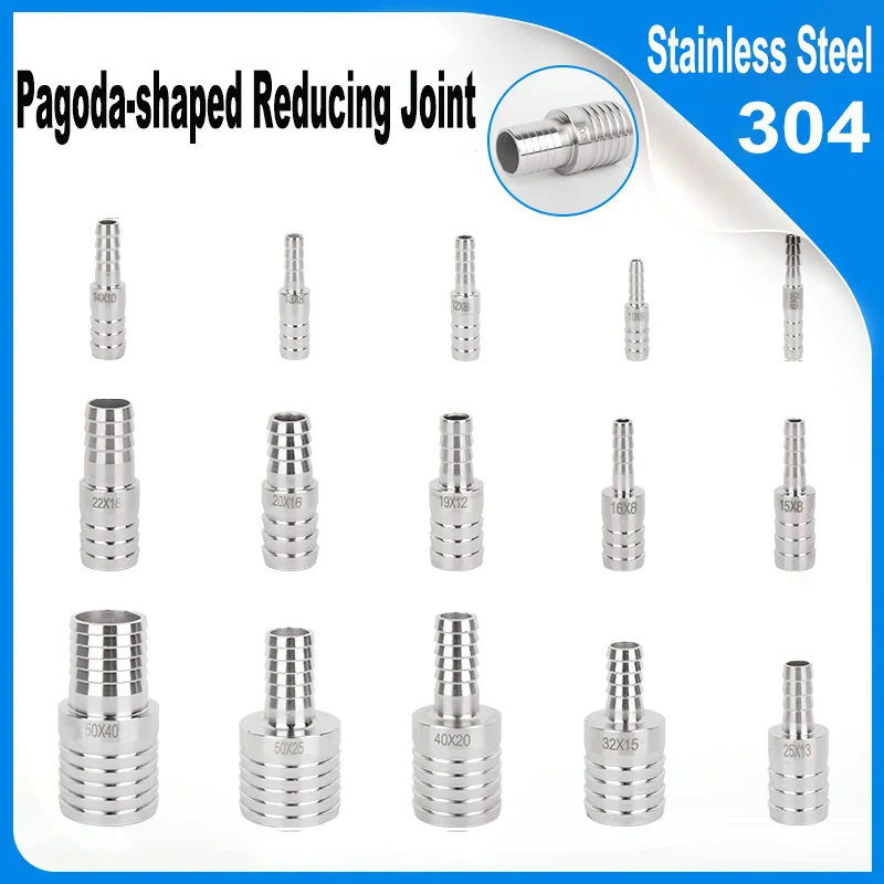 

8mm~ 50mm Hose Barb Equal Reducing 304 Stainless Steel Bulkhead Hosetail Pipe Fitting Connector Panel