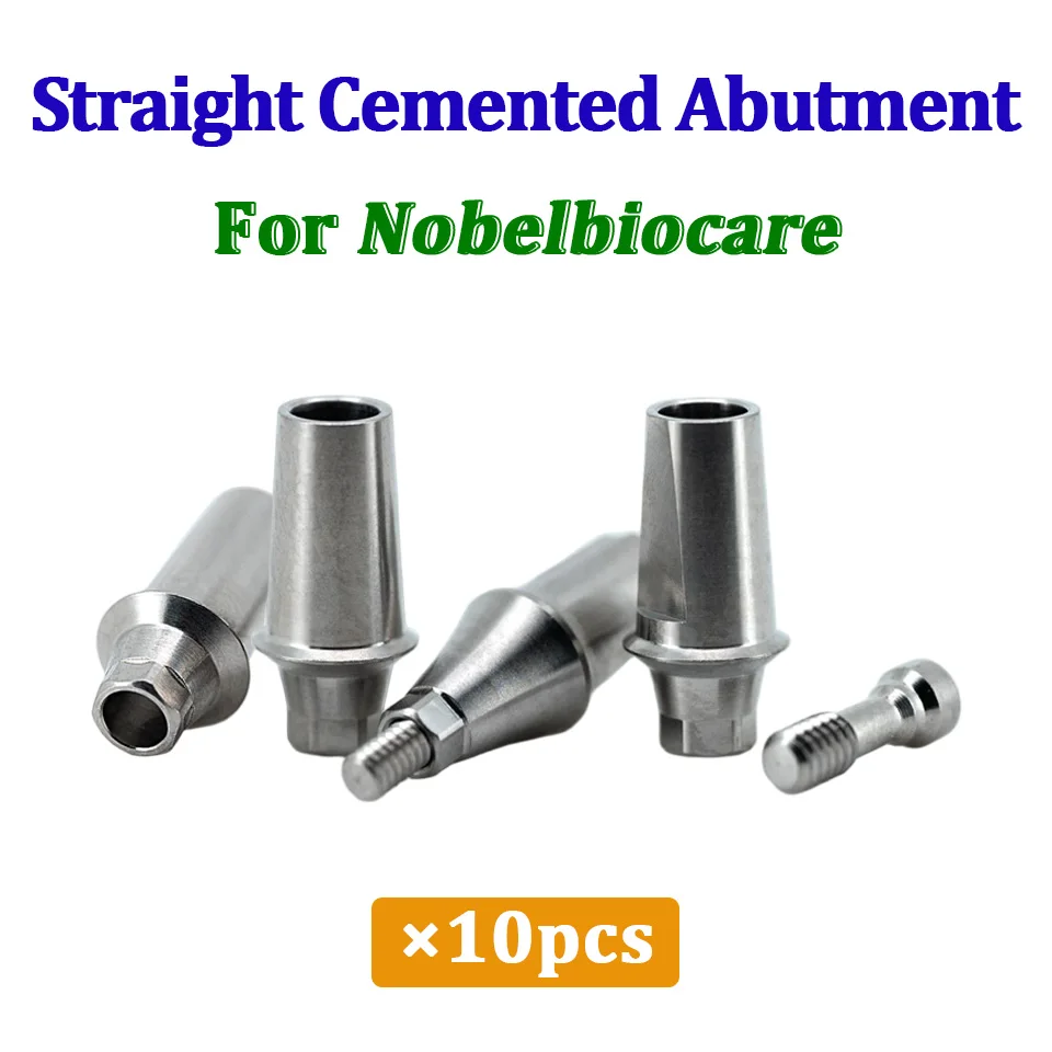 Straight Cemented Abutment 10pcs Titanium Prosthetic Component for Nobelbiocare Implant System Oral Surgery Dentistry Tools