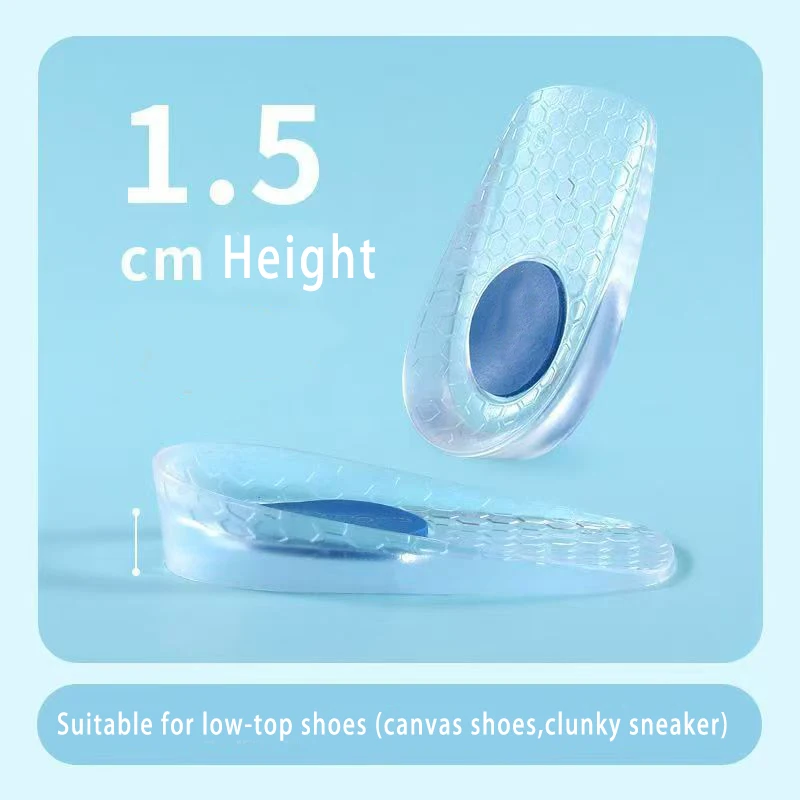 Silikon-Einlegesohlen zur Erhöhung der Höhe für Männer und Frauen, Schuheinlagen, unsichtbare Erhöhungs-Einlegesohlen für Schuhe, Fersenlift, Gel-Fußpolster – Detail 7