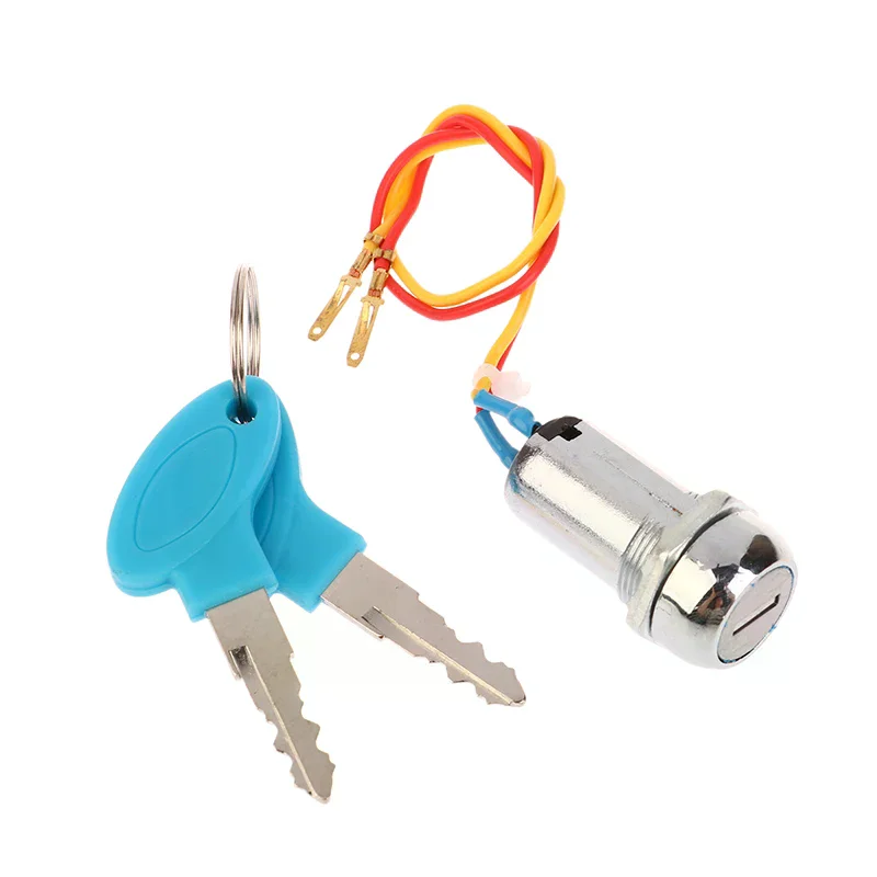 

New 1 Set 2 Wire Ignition Switch Lock Key For Motorcycle Scooter ATV Go Kart Bike Electrical System Parts