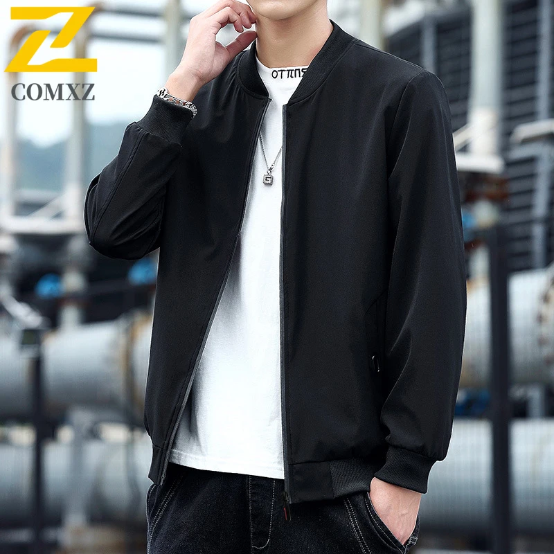 

2025 Men's Casual Jacket Spring and Autumn New Commuting Social Stand Collar Jacket Loose Business Office Executive Men's Wear