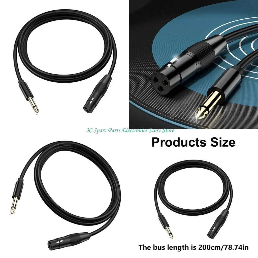 SZ Professional 6.35 mm macho a 3pin Cable equilibrado para altavoces micrófono