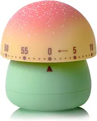 Mechanical Kitchen Timer, Cute Mushroom Timer for Kids, 60 Minutes Manual Countdown Timer for Classroom, Home, Study and kitchen