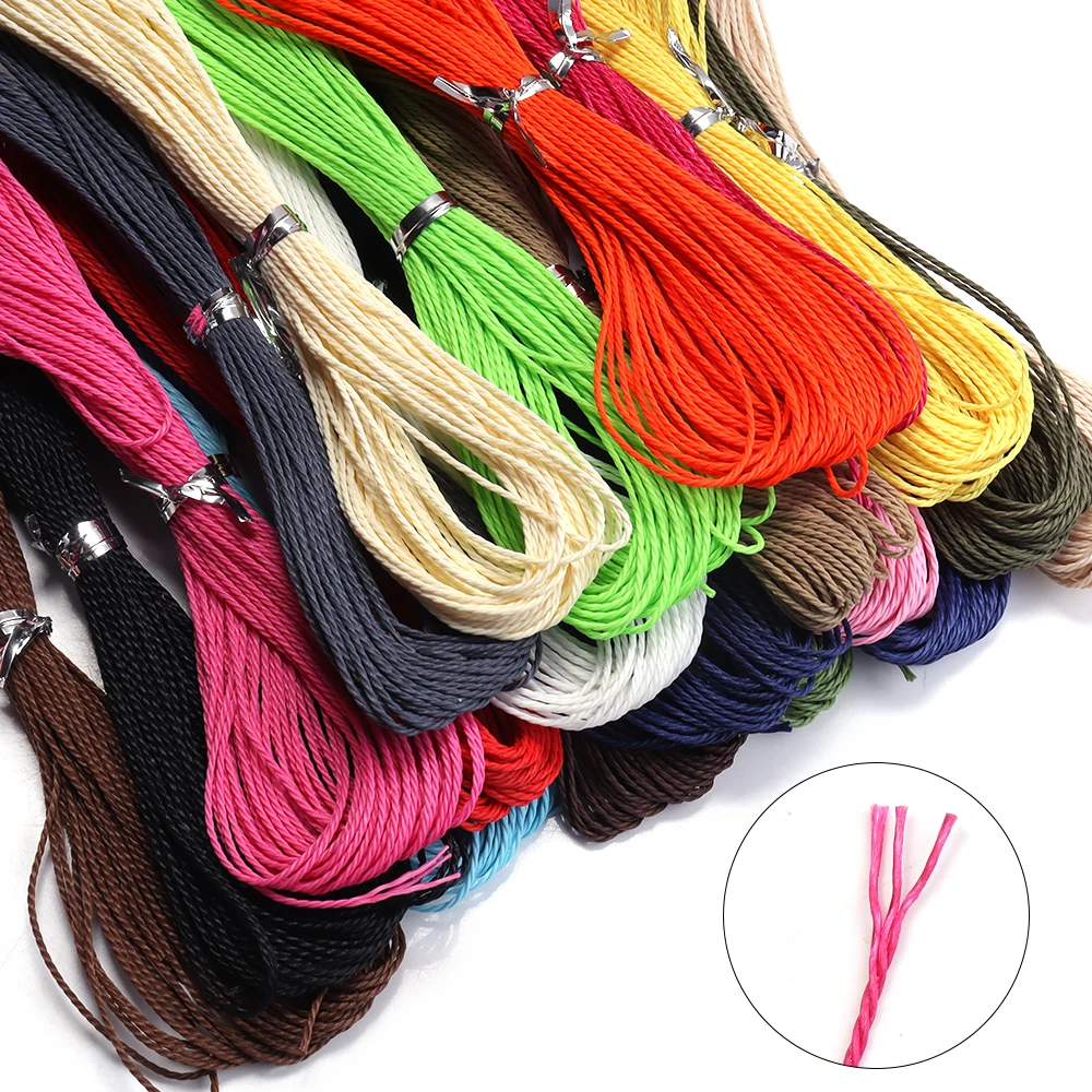 10 ramas/lote de cordón de algodón encerado colorido, 1mm, cuerda para abalorios, cuerda para hacer joyería DIY, pulsera, collar, cuerda trenzada