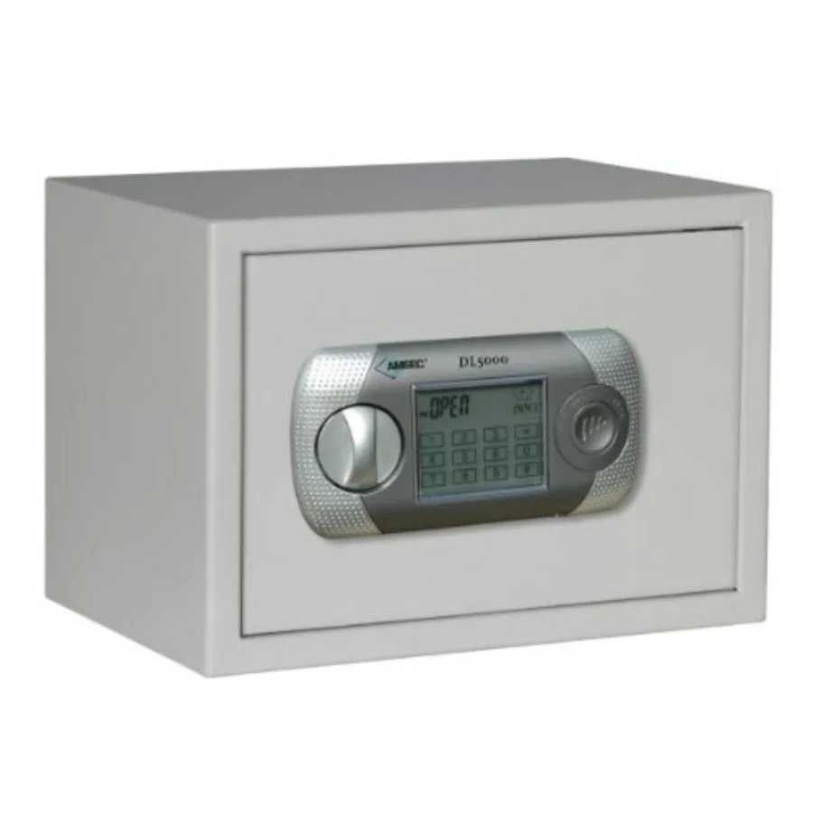 

Домашний сейф с электронным сенсорным замком для безопасного хранения в спальне или офисе, черный металлический, с быстрым доступом и защитой от взлома