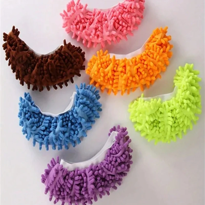 Mop Slippers, Soft Washable and Reusable Microfiber Foot Socks, Suitable for Cleaning Dust in Bathrooms, Kitchens, and Bedrooms