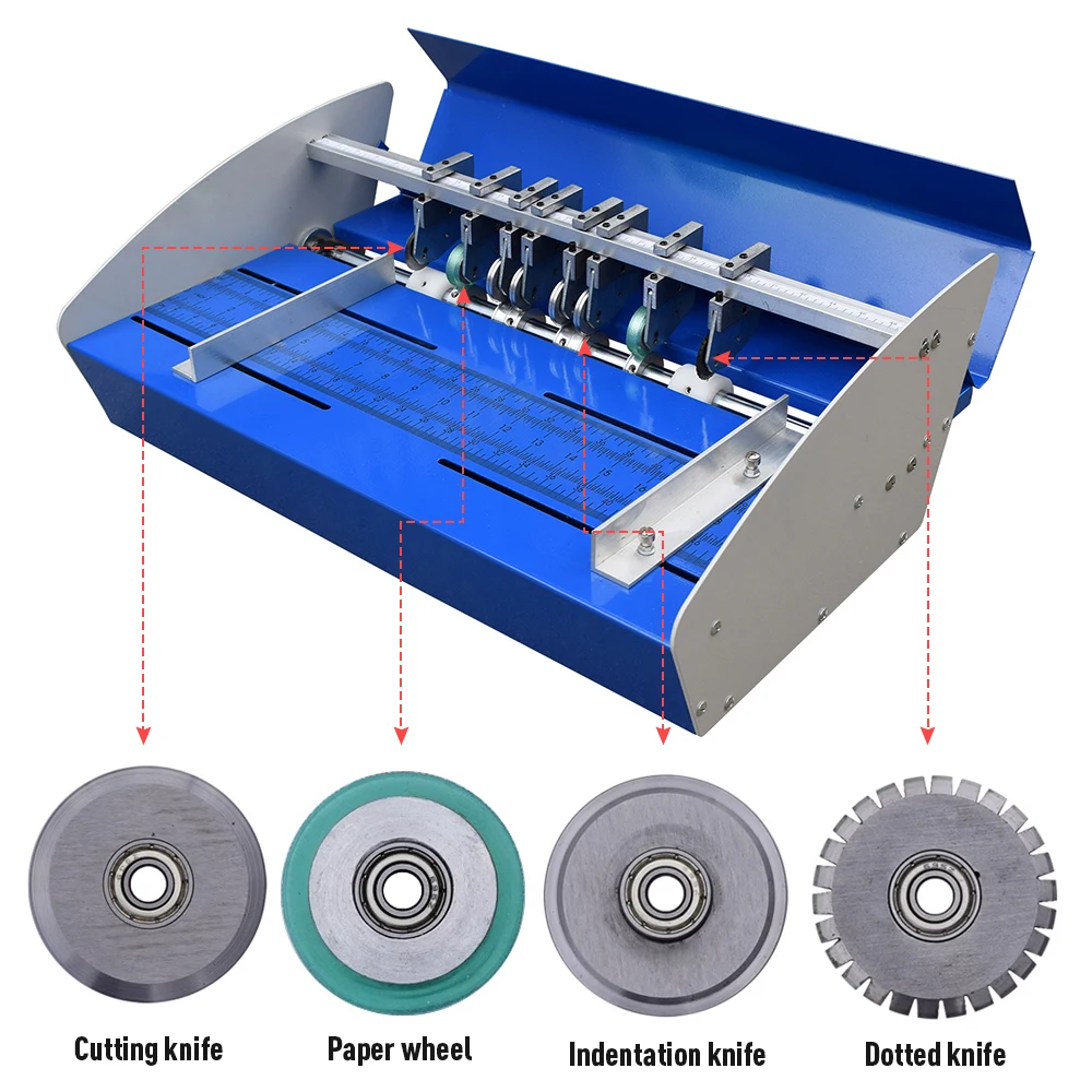 ZEQUAN A4 Automatic 460mm Paper Creasing Scoring Machine Used Book Processing Binding Die-Cutting Machinery Electricity Folding