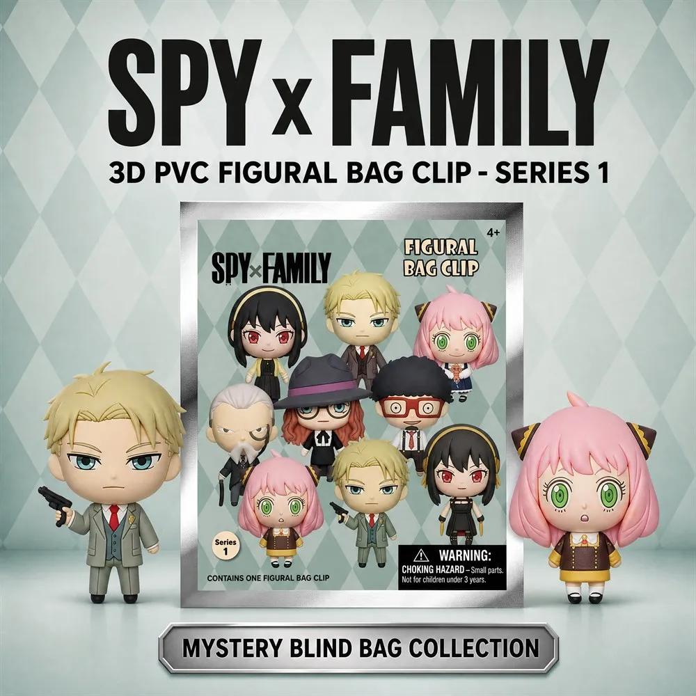 Spy x Family 3D PVC Bag Clip Keychain Blind Bag Mystery Box Anime Chibi Cartoon Doll Pendant Backpack Charm Gift Series 1/2