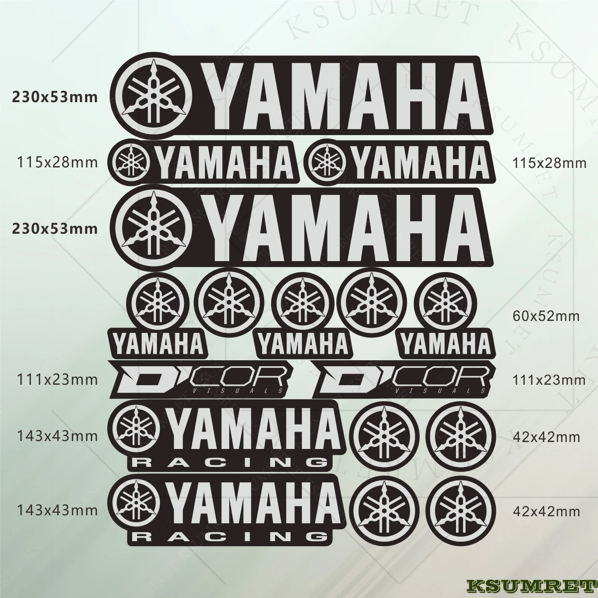 Vinyl For Yamaha Sticker Motorcycle Decals Logo Waterproof Reflection Kit image 6