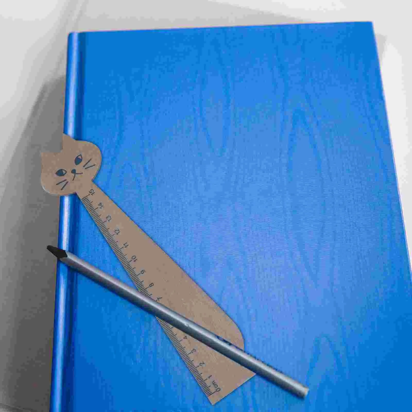 10 Pcs Animals Funny Ruler Cartoon Measuring Cat Drawing Wooden Rulers for Kids DIY Handwriting Learning Tool