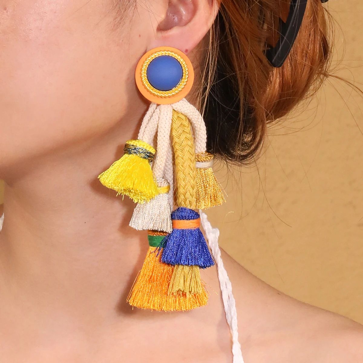 Statement Earrings Ropes&Tassels Dangle Exaggerated Earrings Handmade For Women Wedding Party Jewelry Dress Accessories