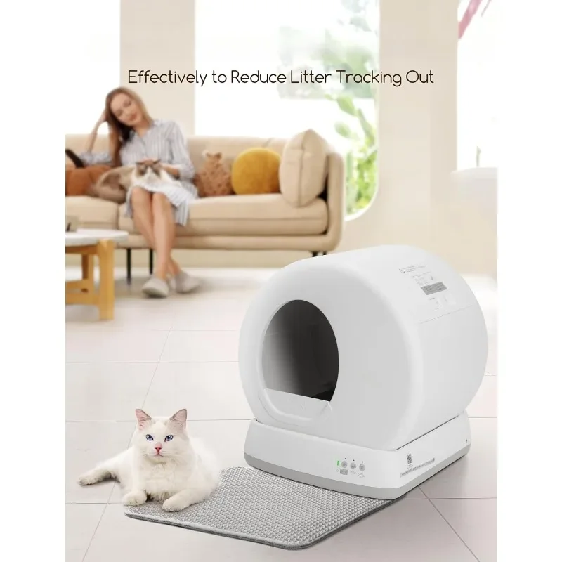 Self-Cleaning Cat Litter Box, Integrated Safety Protection Automatic Cat Litter Box for Multi Cats