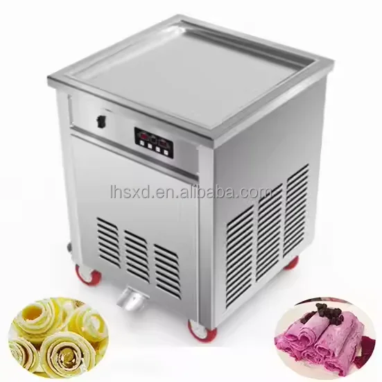 

Commercial Single Pot Frozen Fresh Fruit Yogurt Fryer Ice Cream Roll Machine
