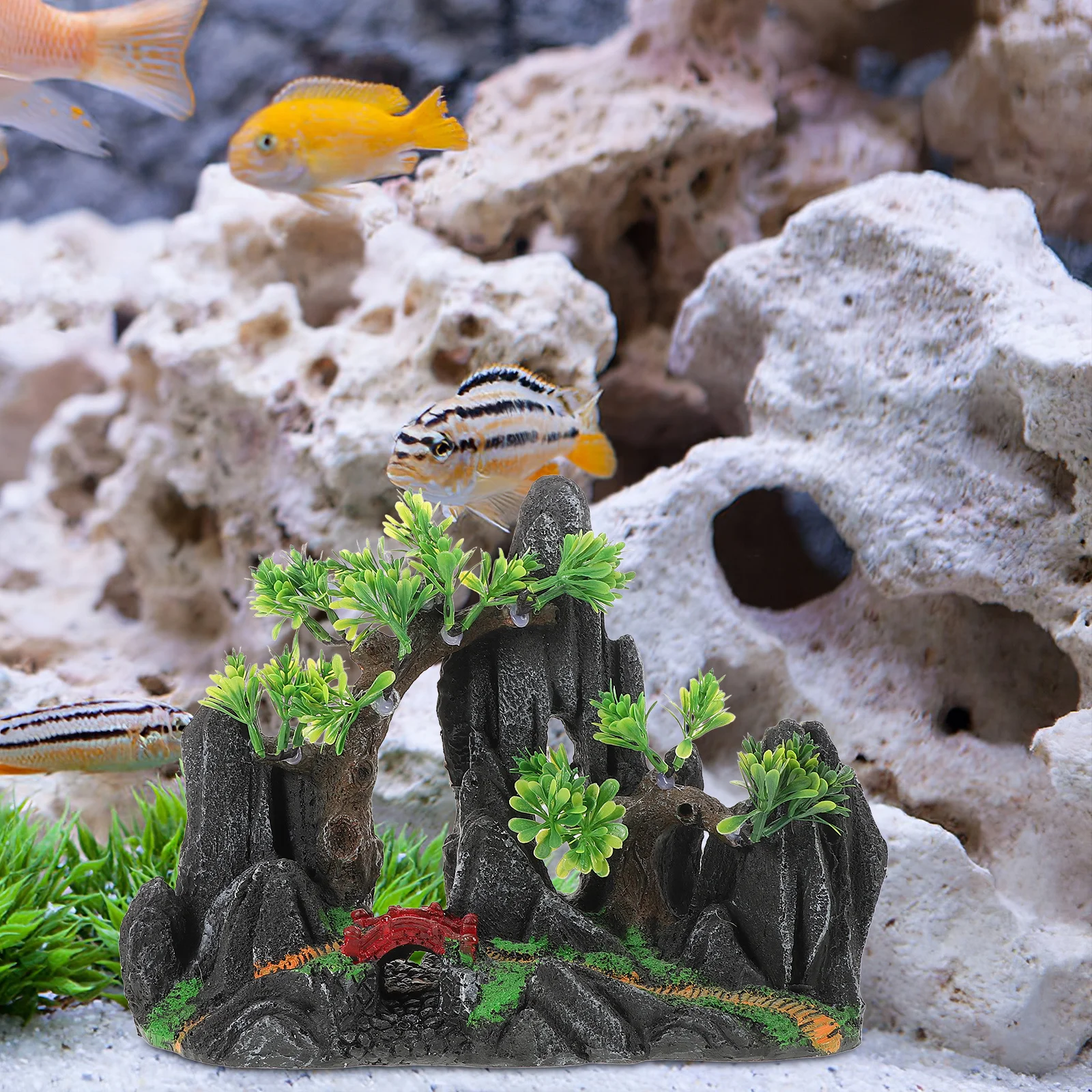 

Natural Landscape Fish Tank Accessories Resin Rockery Statue Light Up Your Aquarium Fast Setup Aquarium Rockery