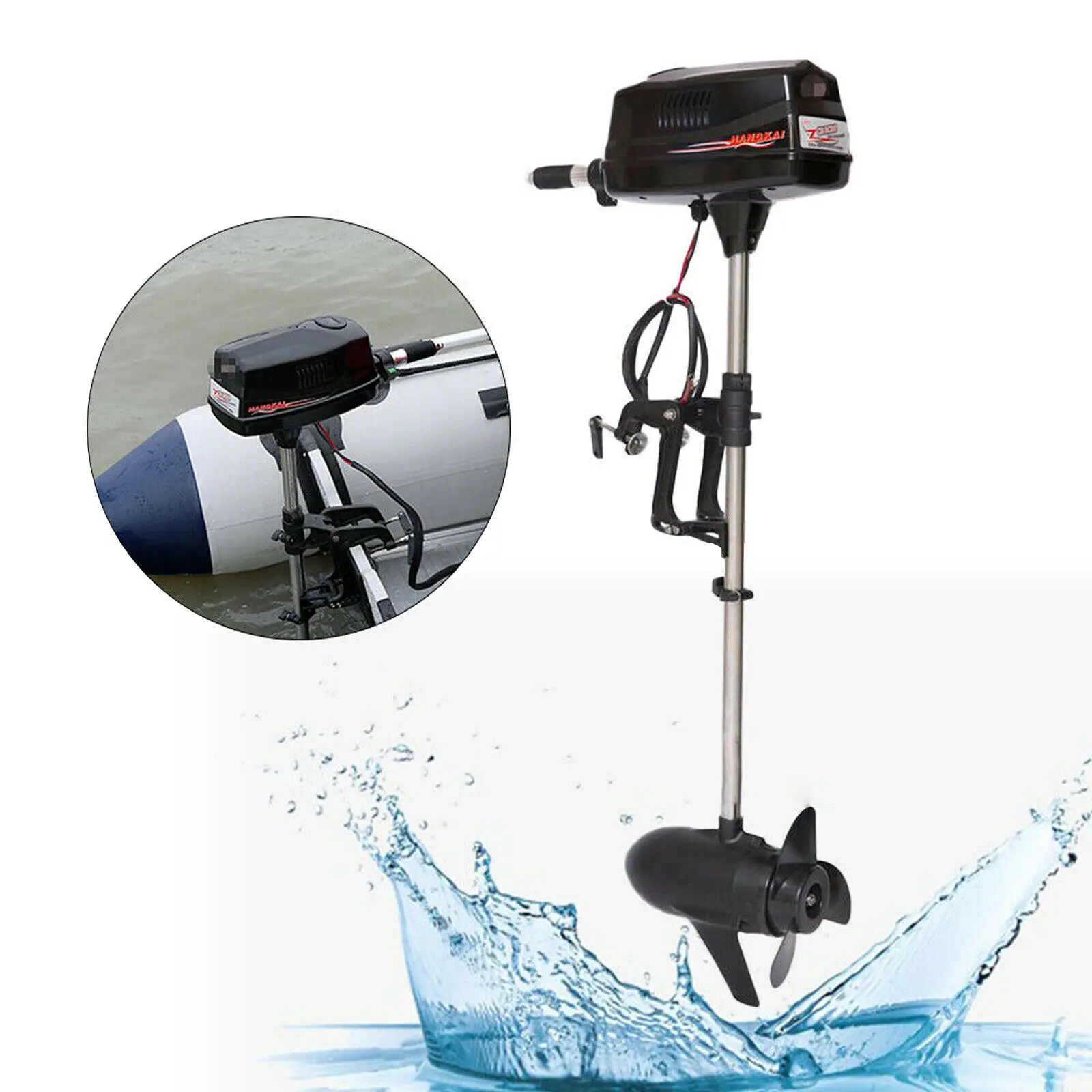 

800W 24V 3HP Electric Outboard Motor Propeller Boat Trolling Boats Engine for Fishing Boat Inflatable Brushless Motor Heavy Duty